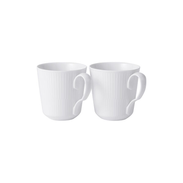 White Fluted Mug 28 cl, 2 pcs, Royal Copenhagen