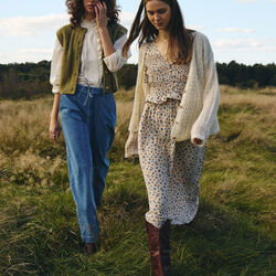 IRSILVI Waistcoat, green moss melange, Atelier R&ecirc;ve