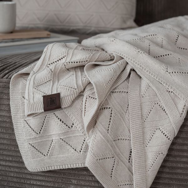 Knitted Cushion Mauntain, beige melange Knitted Cushion Mauntain, beige melange, By LOHN