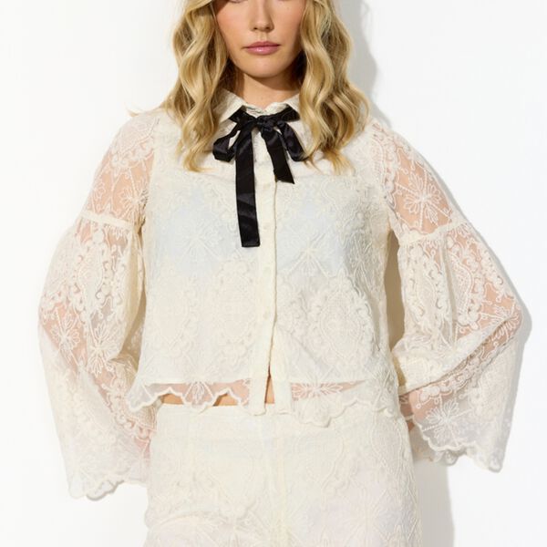 Lulu Lace Shirt, cream lace, HUNK&Oslash;N