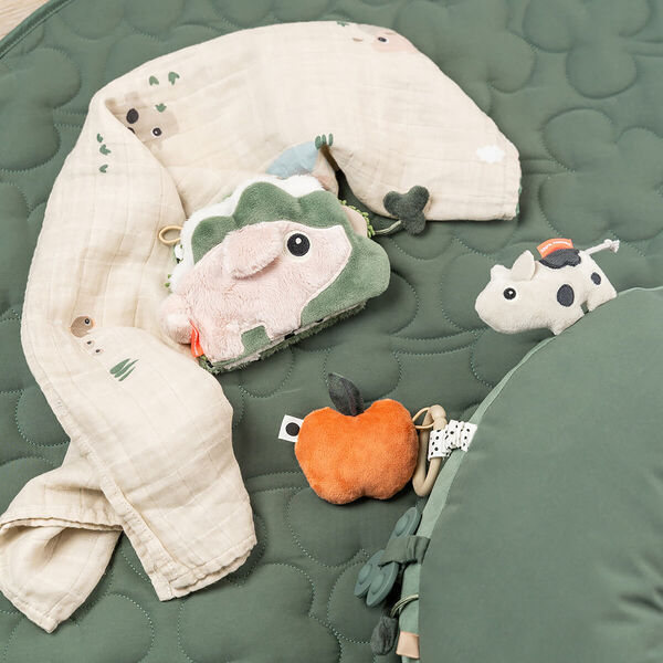 Tiny Farm Tummy Time Activity Pillow, green, Done by Deer