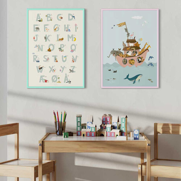 Alphabeth Blue Danish Poster, ViSSEVASSE