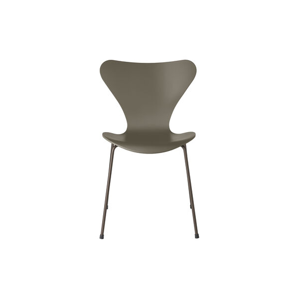 Series 7&trade; 3107 Fully Lacquered Chair, olive green/brown bronze, Fritz Hansen