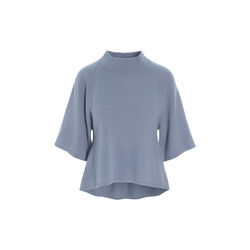 Cloud cashmere High-necked Blouse, steel blue, BITTE KAI RAND