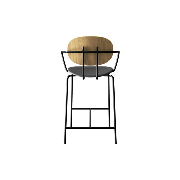 PIET HEIN Counter Chair with Arms, white pigmented oak//Solid Black 509, Sibast Furniture