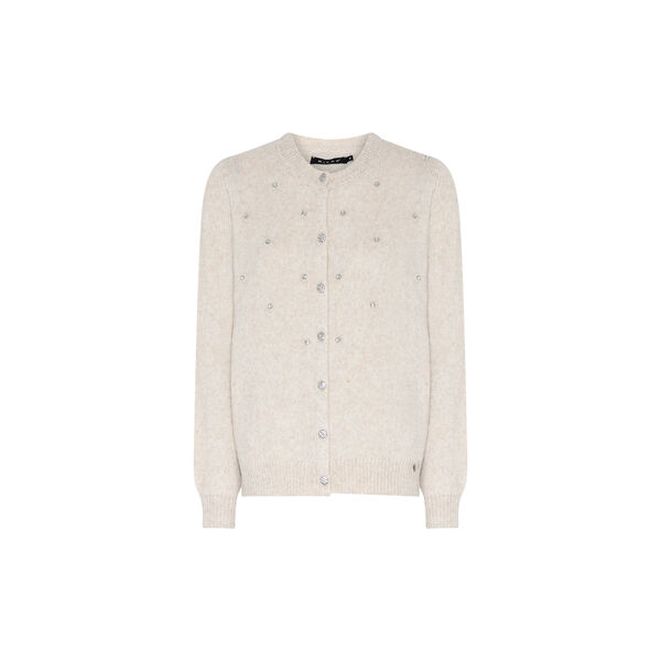 Cardigan Soft Melange Knit, offwh mel., Micha