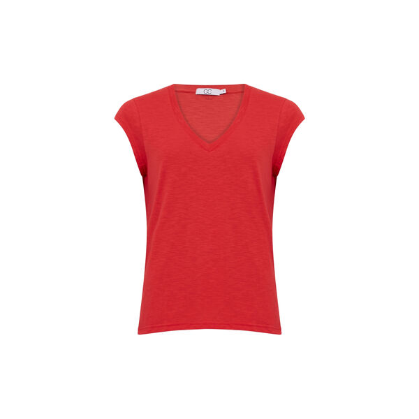 CC Heart Basic V-Neck T-Shirt, papaya pink, Coster Copenhagen