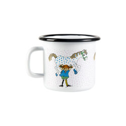Pippi enamel mug pippi and the horse, white, Muurla