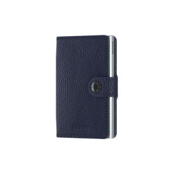 Miniwallet, vegetable tanned navy/silver, Secrid