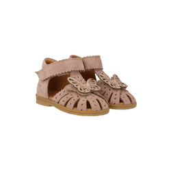 Sandal with Butterfly and Double Velcro, rosebud/ rose gold, ANGULUS
