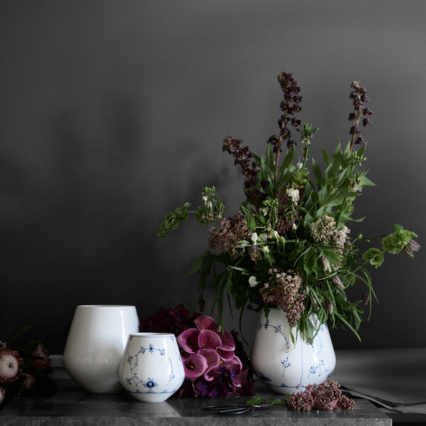 Blue Fluted Plain Vase 12 cm, Royal Copenhagen