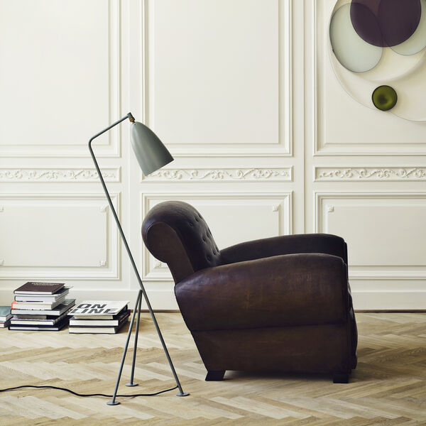 Gr&auml;shoppa Floor Lamp, dusty blue semi matt, GUBI