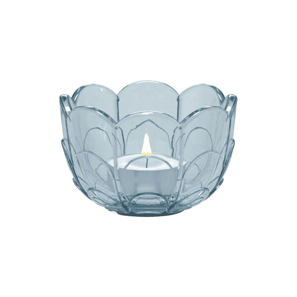 Lily Tealight Holder, blue iris, Holmegaard