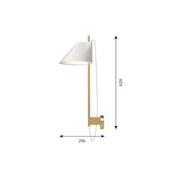 Yuh Wall Lamp, white/brass, Louis Poulsen