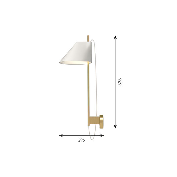 Yuh Wall Lamp, white/brass, Louis Poulsen