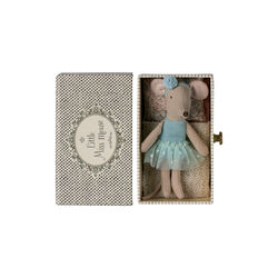 Little Sister Dance Mouse in Daybed, blue, Maileg