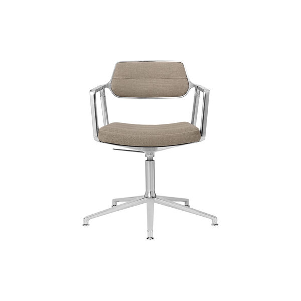 VIPP453 Swivel+ Chair with Gliders, dark sand/polished aluminium, Vipp