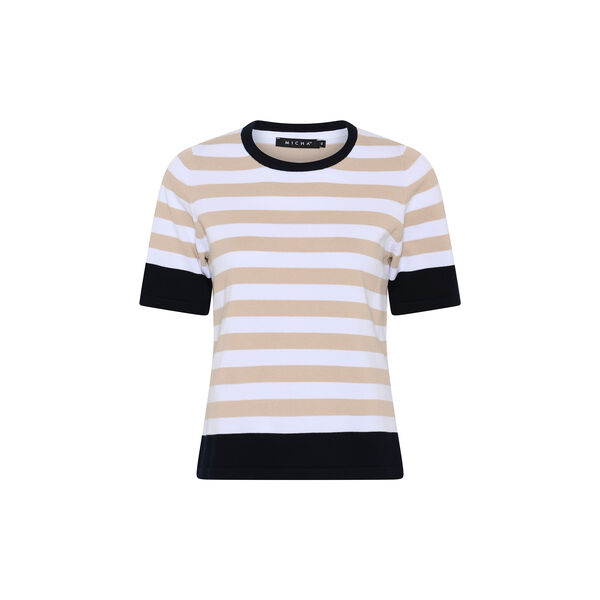 Cotton Nautical Stripe Knit, white/beach sand/navy, Micha