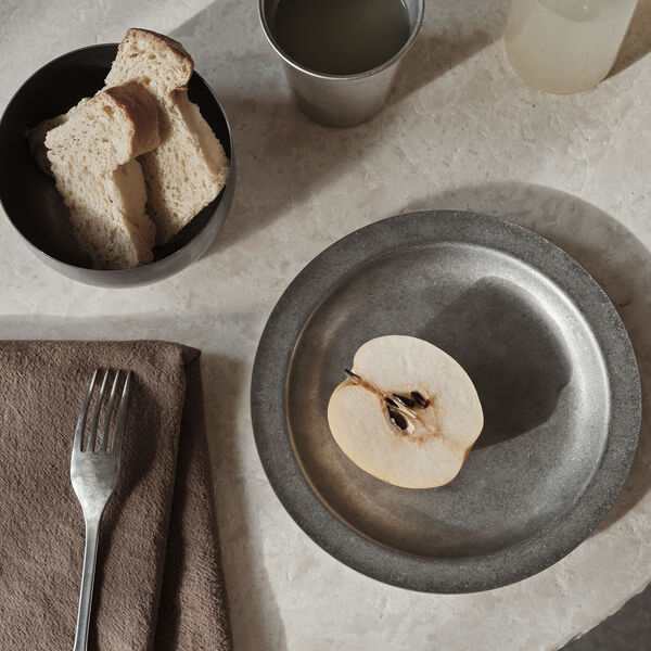 Tumbled Plate, stainless steel, Ferm Living