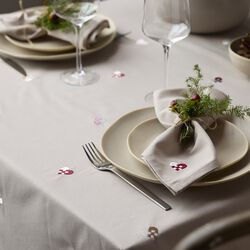 Christmas Hearts Embroidery Cloth Napkins, dark red, Södahl