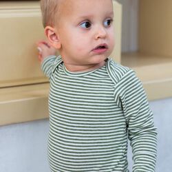Baby Body Stripe | Moss/Offwhite, Serendipity