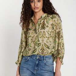 DuscleBBVivana shirt, multi green print, Bruuns Bazaar