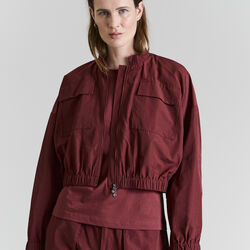 Fukkura poplin Bomber Jacket, maroon, BITTE KAI RAND
