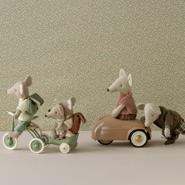 Mouse Tricycle Hanger, green, Maileg