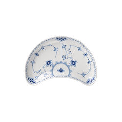 Blue Fluted Half Lace Half Moon Dish 22 cm, Royal Copenhagen
