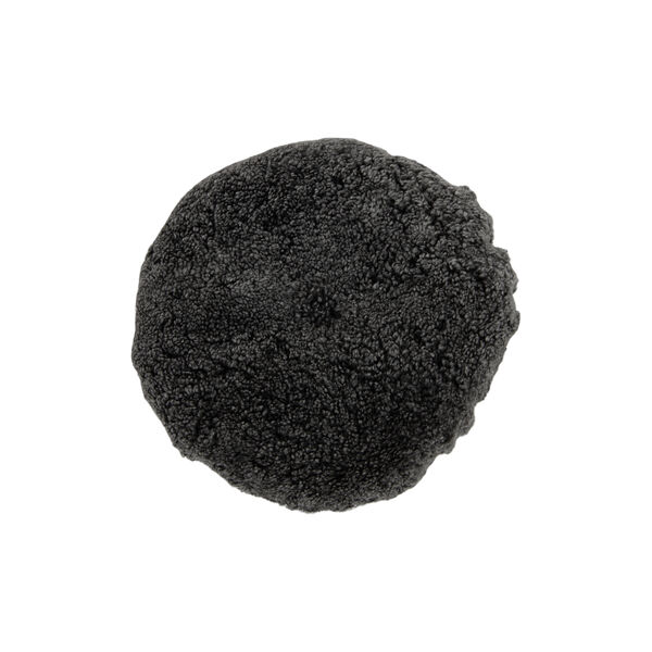 New Zealand Short Wool & Curly Sheepskin Cushion, graphite, NATURES Collection