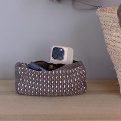 Knitted Clutch Multi, brown-beige_sugar, By LOHN