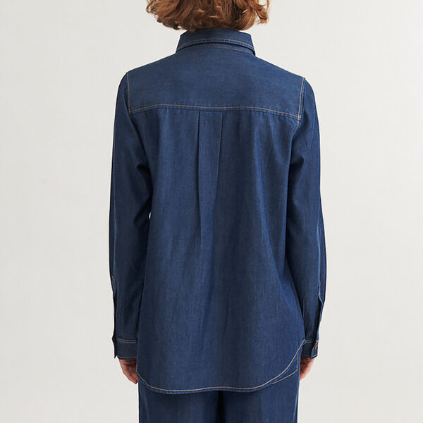 Bine LS Shirt, mid blue Bine LS Shirt, mid blue, Basic Apparel