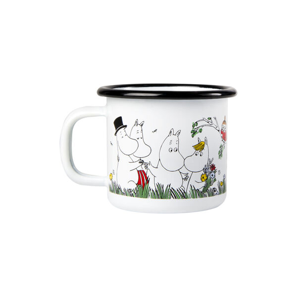 Happy Family Enamel Mug, white, Muurla