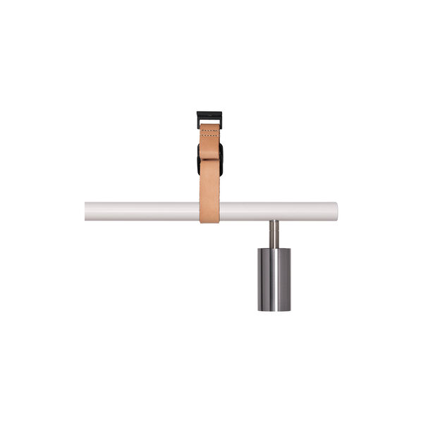 Long John 4 Spot Pendant Nature Leather, white/steel, Rubn