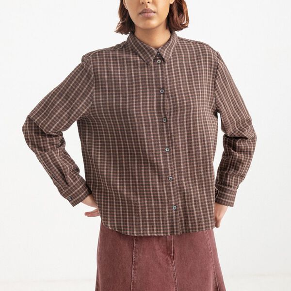 MELANIE DK18-263 Shirt, coffee check, PROJECT AJ117