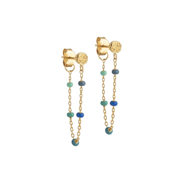 Lola Earring, gold/atlantic, ENAMEL Copenhagen