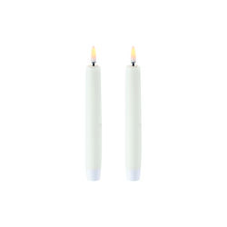 LED Classic Taper Candle 15 cm 2 pcs, nordic white, Uyuni Lighting