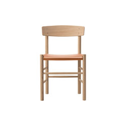 J39 Mogensen Chair with Seat Upholstery, soap treated oak/Omni 307 cognac, Fredericia Furniture