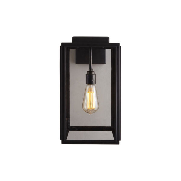 Small Portico Wall Light, weathered brass/clear, Original BTC
