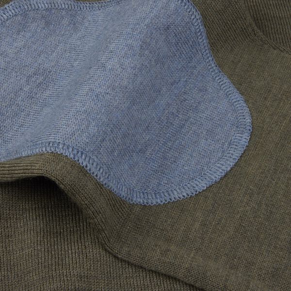 Sweater Knitted Crew Neck With Patch Merino Wool, green, Stenstr&ouml;ms