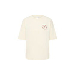 IHNABINO SS T-shirt, birch/ red dahlia, ICHI