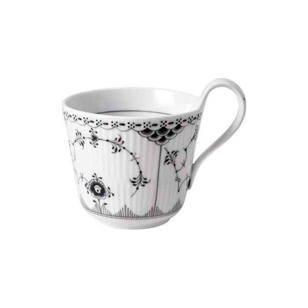 Black Fluted Half Lace High Handle Cup 33 cl Black Fluted Half Lace High Handle Cup 33 cl, Royal Copenhagen