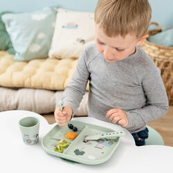 Tiny Farm Foodie Dinner Set with Suction, green, Done by Deer