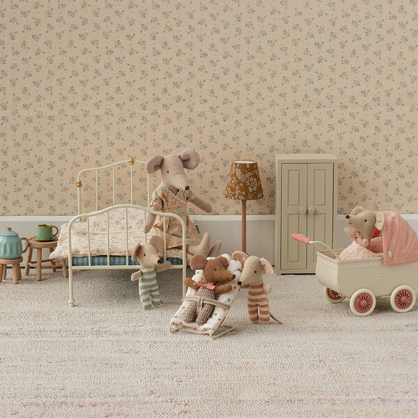 Mouse Pram, coral, Maileg