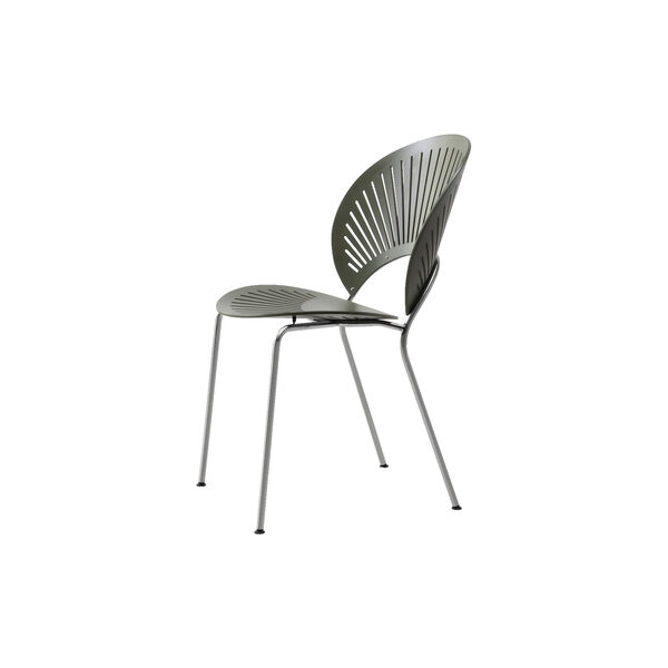 3398 Trinidad Chair, khaki green/chrome, Fredericia Furniture