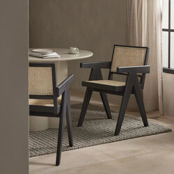 Sissi Armrest Chair, black/light beige, Westwing Collection