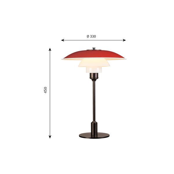 PH 3&frac12;-2&frac12; Table Lamp, red, Louis Poulsen