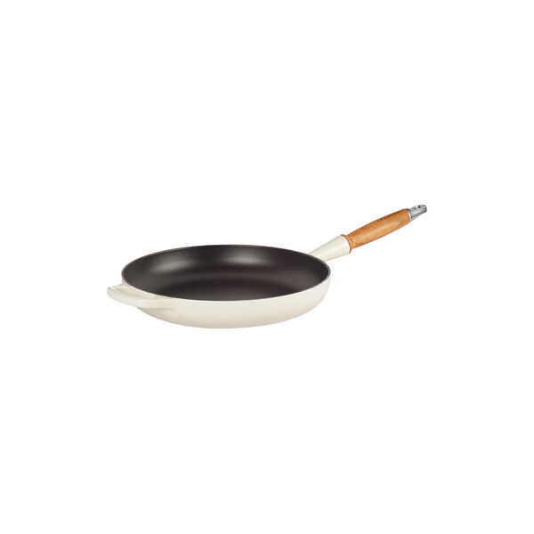 Signature Frying Pan with Wooden Handle &Oslash; 28 cm, meringue, Le Creuset