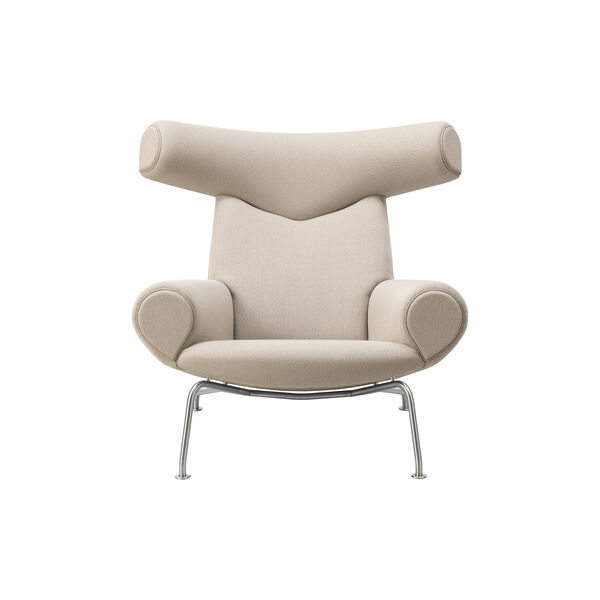 Wegner Ox Chair | Warm Grey | Lounge Chair + Ottoman, Fredericia Furniture