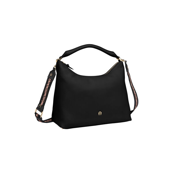 Zita Hobo Bag M, black coloured Zita Hobo Bag M, black coloured, Aigner
